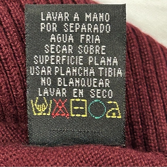 Kenneth Cole Mens Knit Turtleneck Sweater Raglan Sleeves Maroon Red Large - Picture 15 of 15